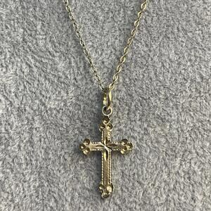 Vintage 12k GP Silver Chain + 925 Silver Cross Pendant